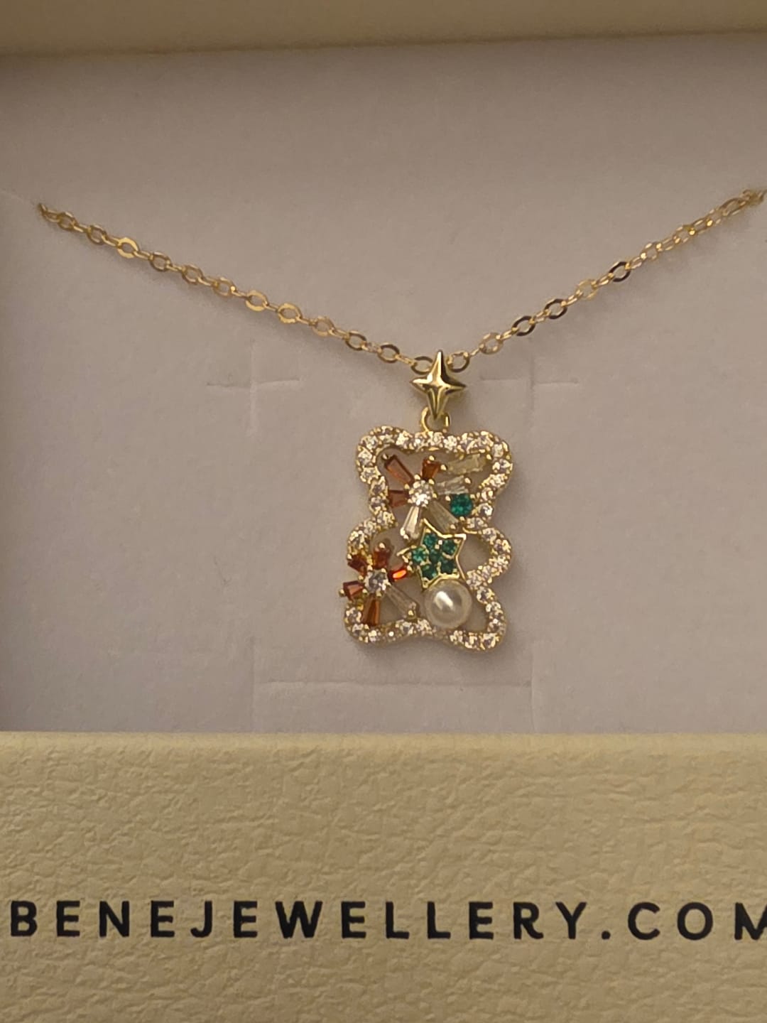 Customer photo review of Anya Bear Necklace