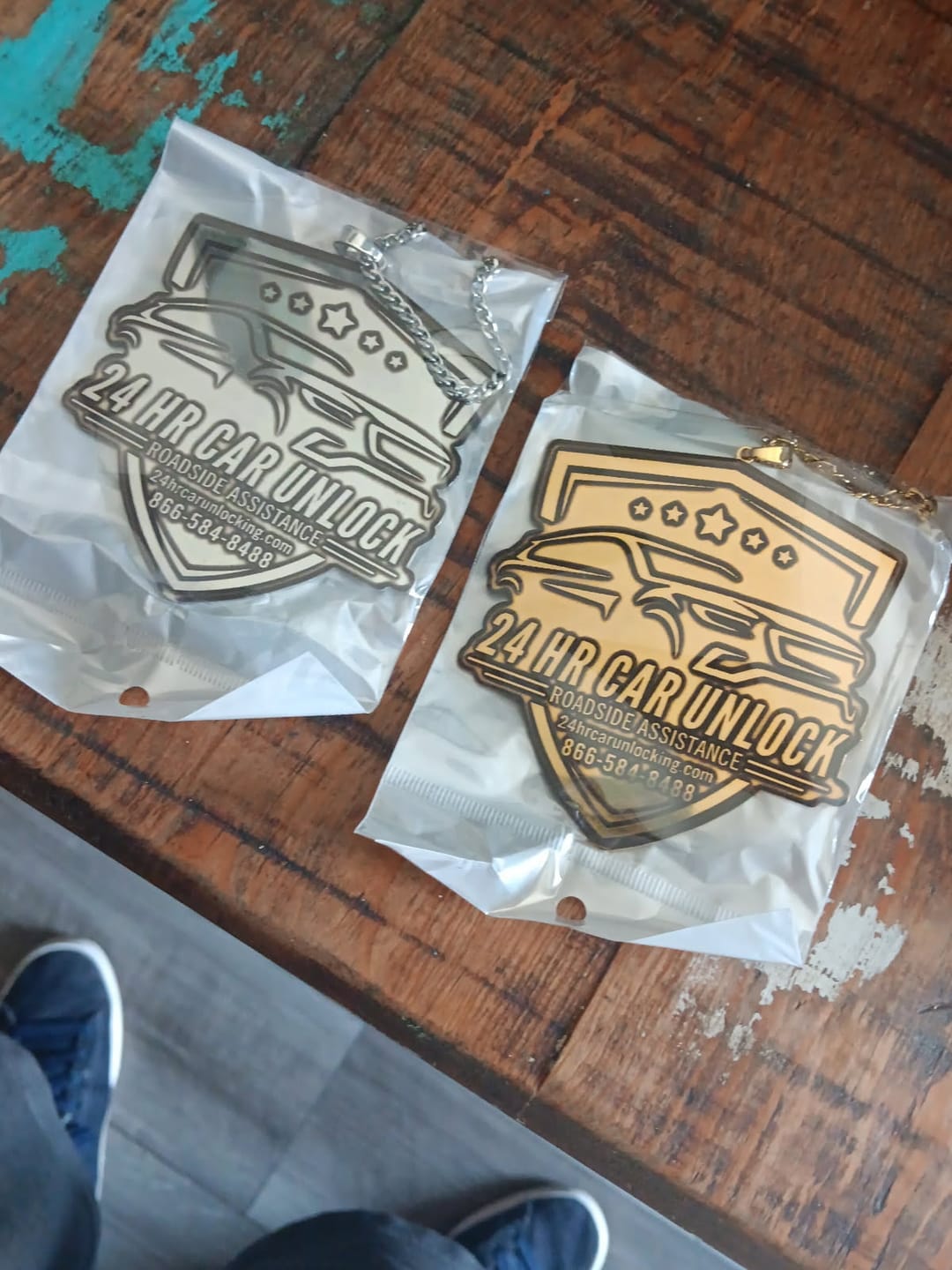 Customer photo review of Custom Logo Engraved Photo Pendant Necklace