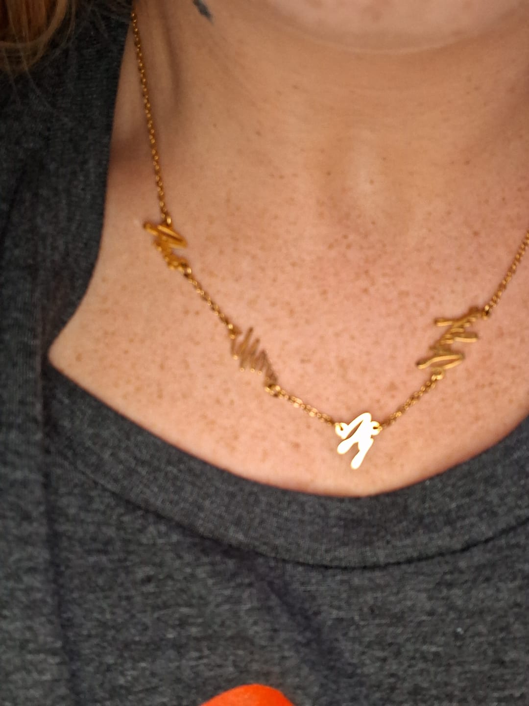 Customer photo review of Multi Name Necklace