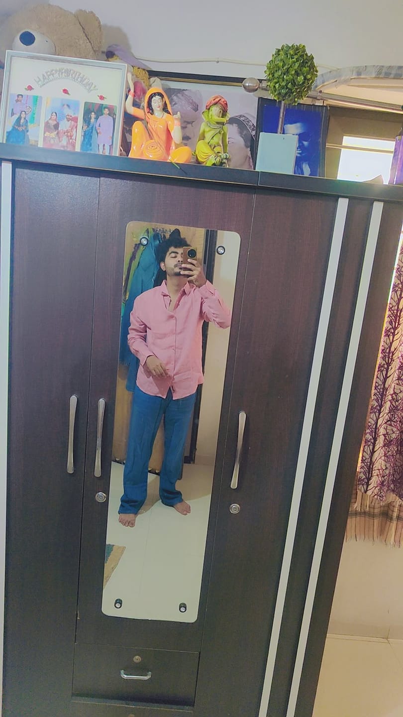 Customer photo review of Dusty Pink 100% Linen Shirt