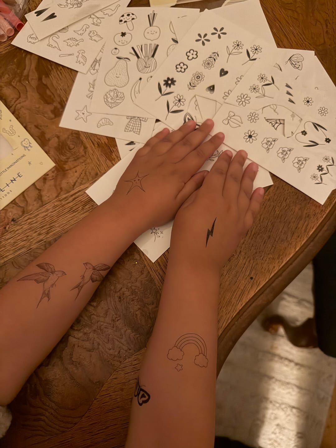 Customer photo review of Fine Line Temporary Tattoos® — Kids Pack