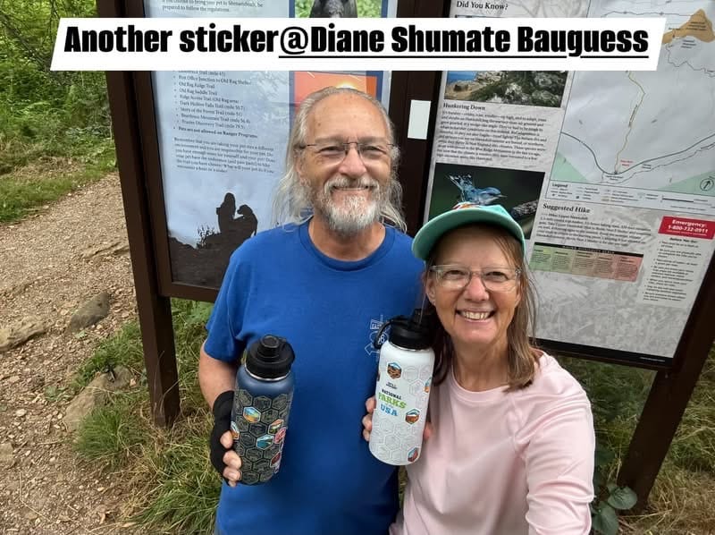 Customer photo review of Lets Wander™ National Parks Water Bottle + Stickers