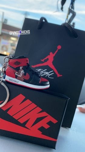 Customer photo review of AJ1 Collection | Mini Sneakers Keychain