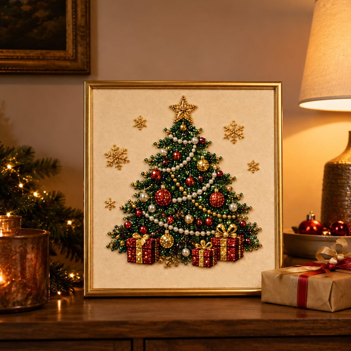 Customer photo review of Relaxing & Beginner-Friendly - DIY Christmas Pearl Diamond Painting Art Kit