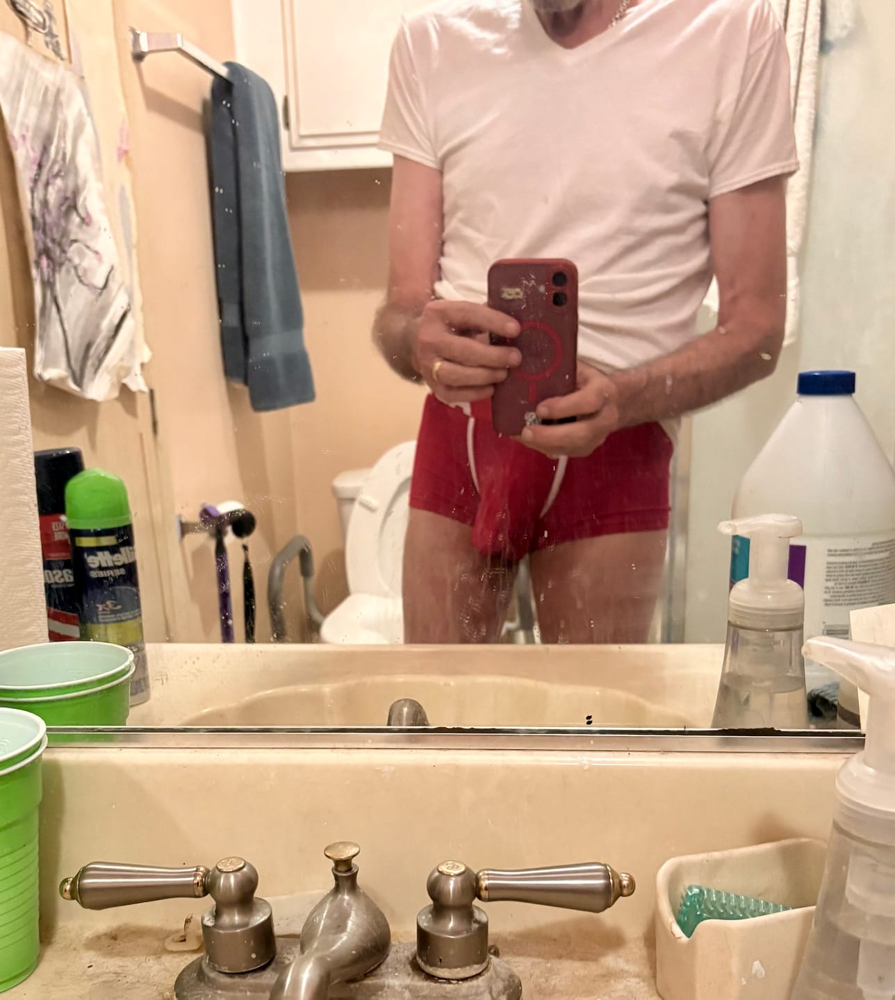 Customer photo review of 2 Pack Men's Gun and Bullet Separation Large Pouch U-Convex 3D Cut Loose Trunks