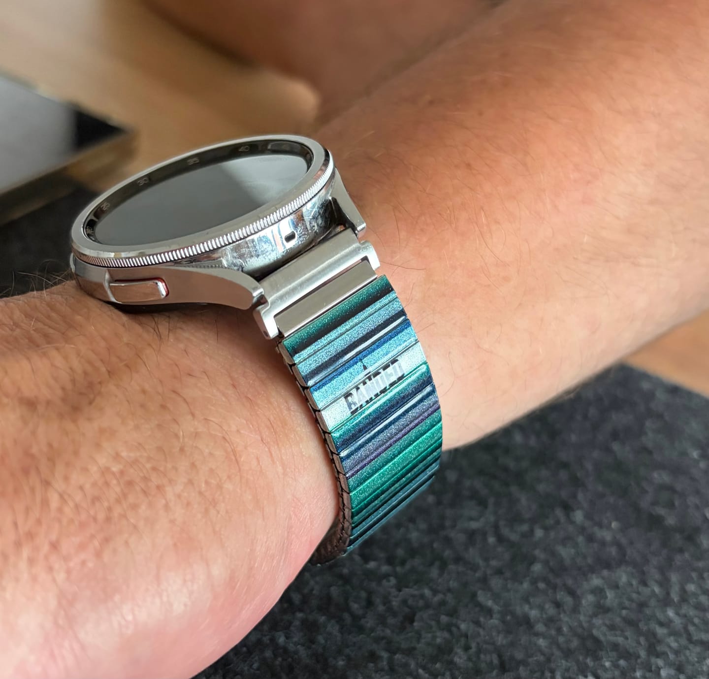 Customer photo review of Simplicity Stripes - Sea Breeze - Banded™ Smart Watch