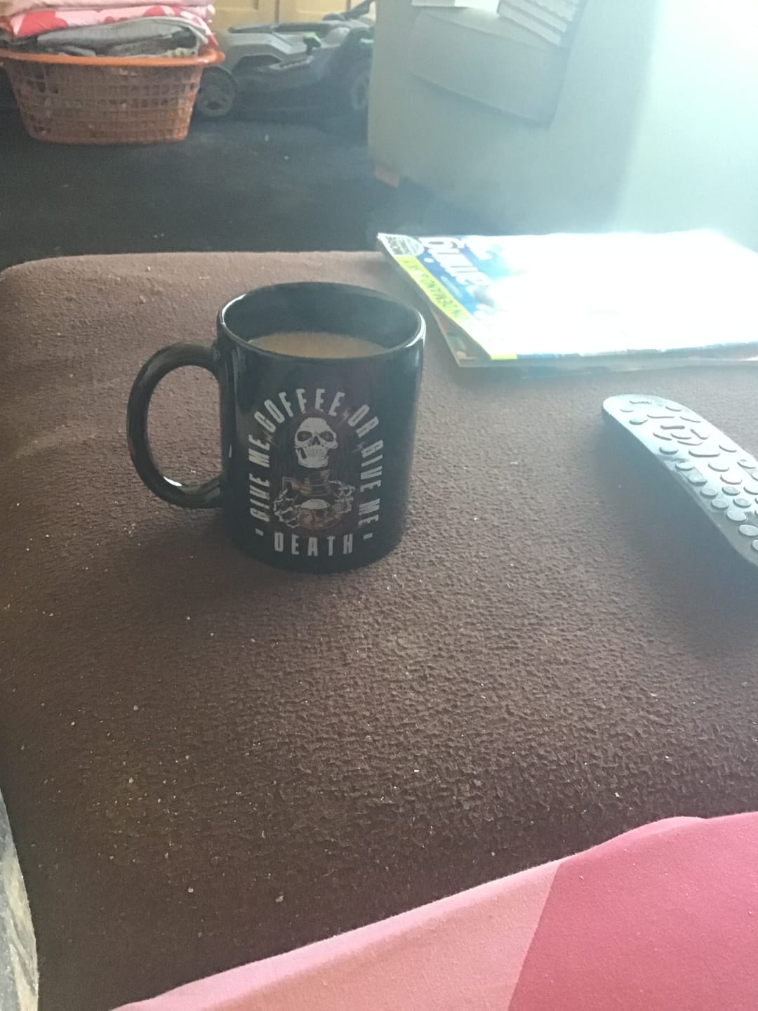 Customer photo review of 11oz Black Mug - Give Me Coffee Or Give Me Death