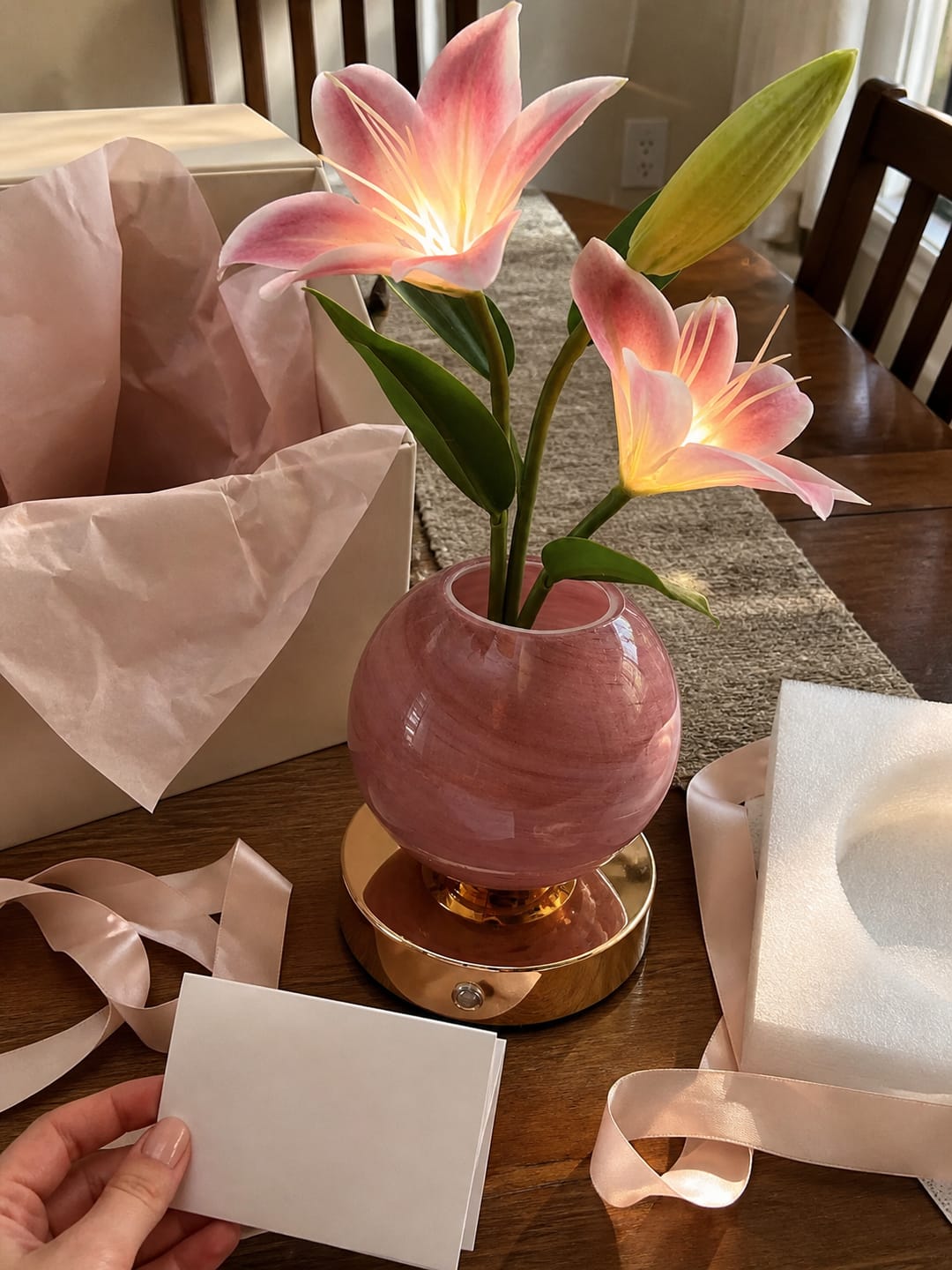 Customer photo review of Lily Bloom Lamp