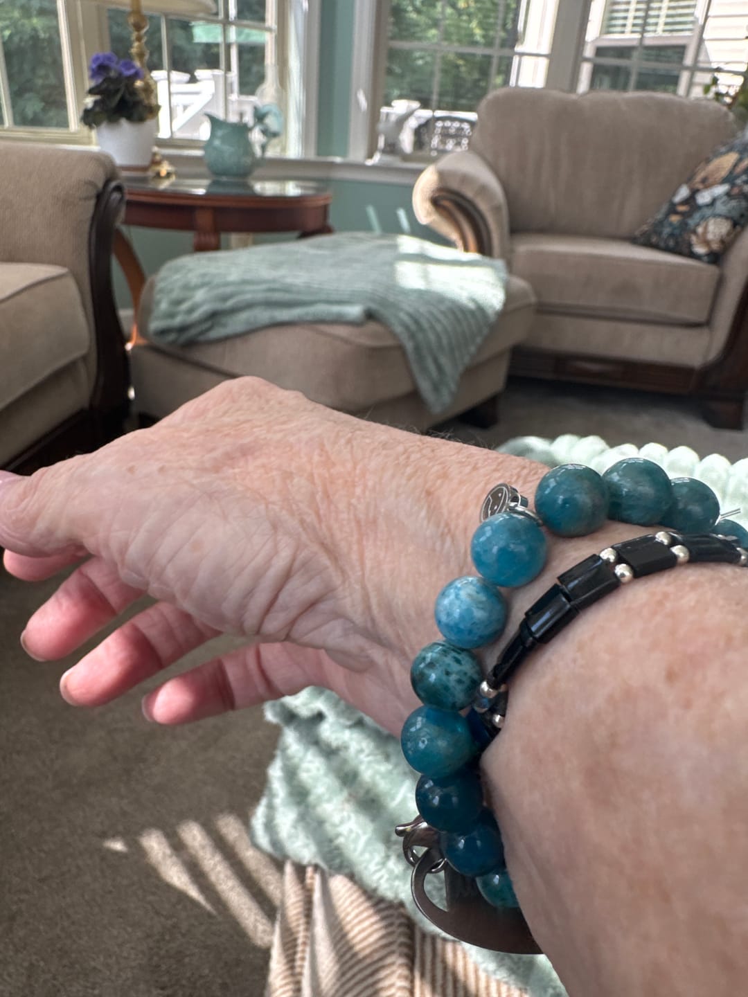Customer photo review of Blue Apatite Bracelet