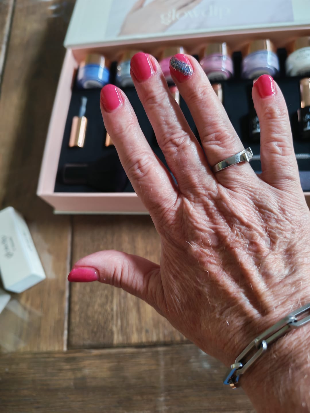 Customer photo review of Flamingo Pop Dipping Powder