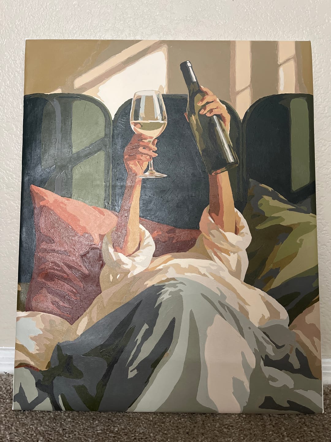 Customer photo review of Wine in Bed | Paint by Number