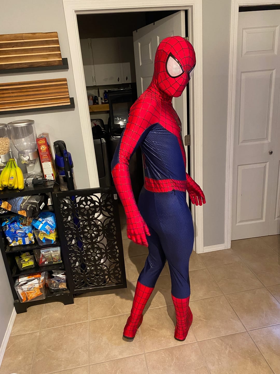 Customer photo review of The Amazing Spider-Man Costume Replica Wearable Suit (Replica Grade)(Screen Printed)