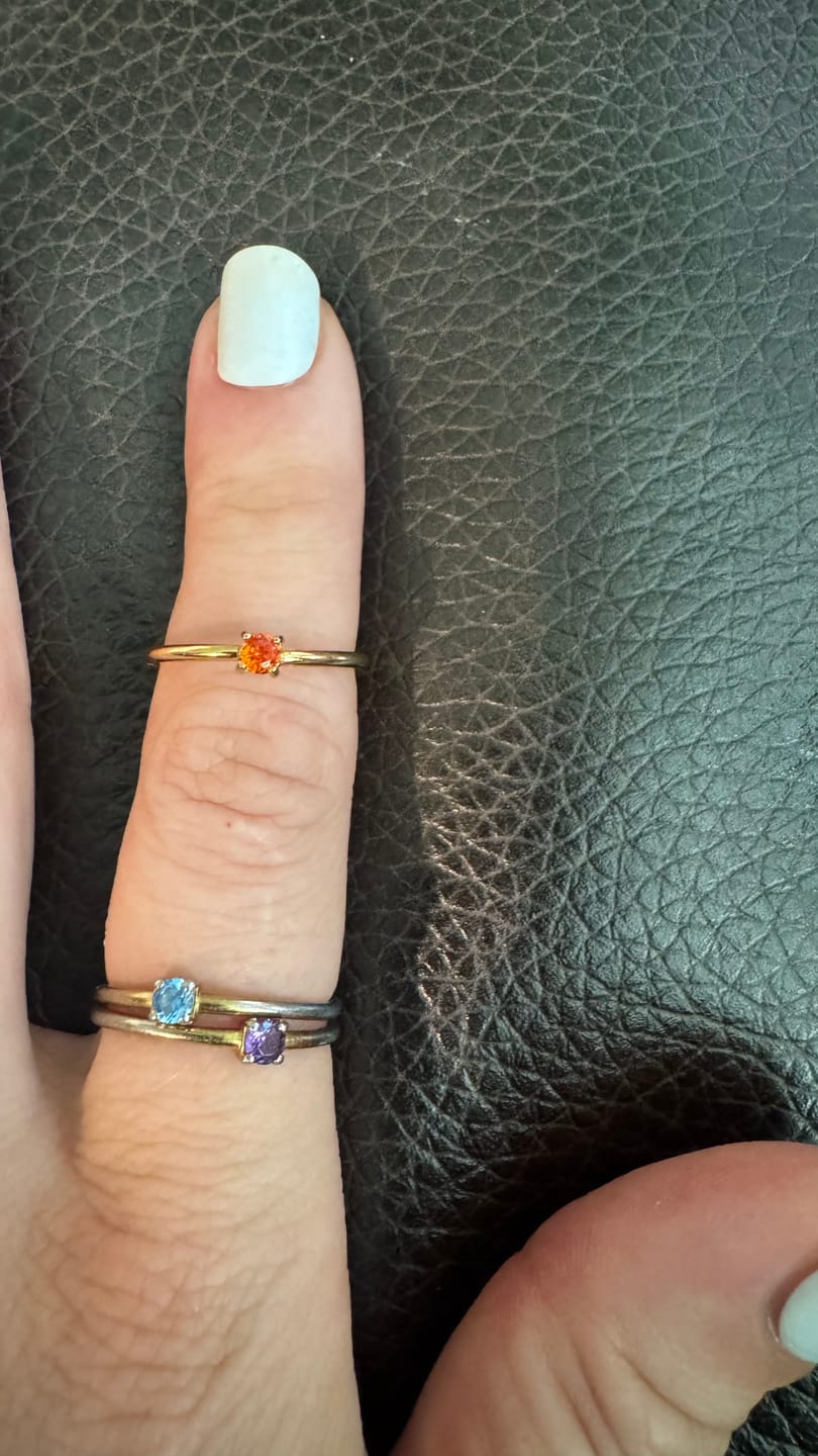 Customer photo review of Birthstone 18K Gold Rings