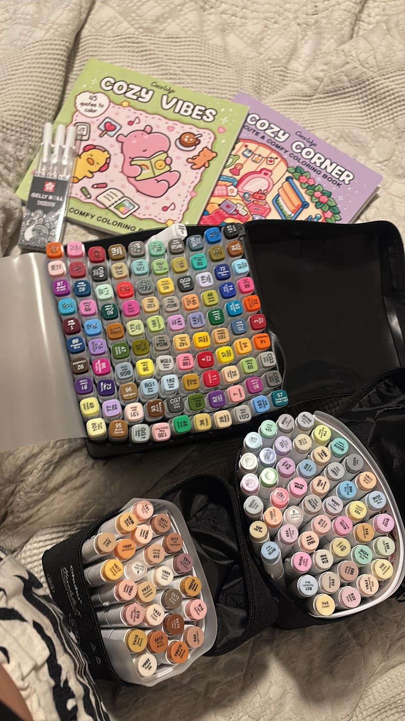 Customer photo review of Ohuhu Honolulu 48 Pastel Colors Dual Tips Alcohol Art Markers-Sweetness (New Color Codes)