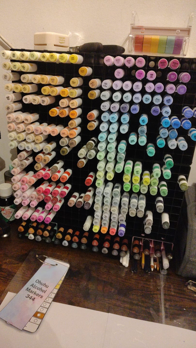 Customer photo review of Ohuhu Honolulu 104 Colors Dual Tips Alcohol Art Markers (New Color Codes)