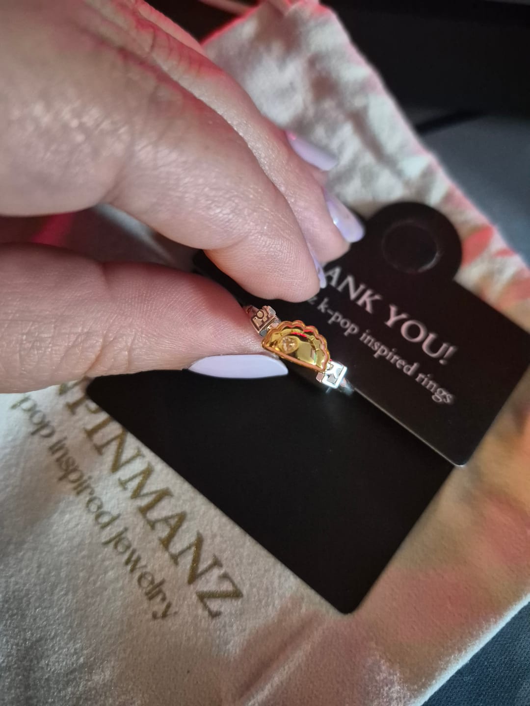 Customer photo review of PREORDER: Hyunjin spinning dumpling ring