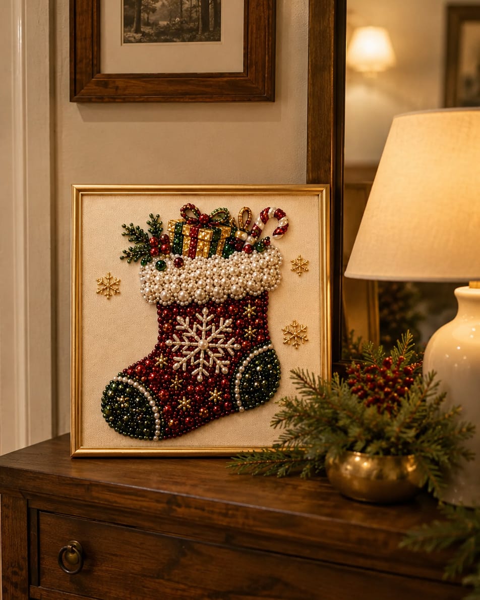 Customer photo review of Relaxing & Beginner-Friendly - DIY Christmas Pearl Diamond Painting Art Kit
