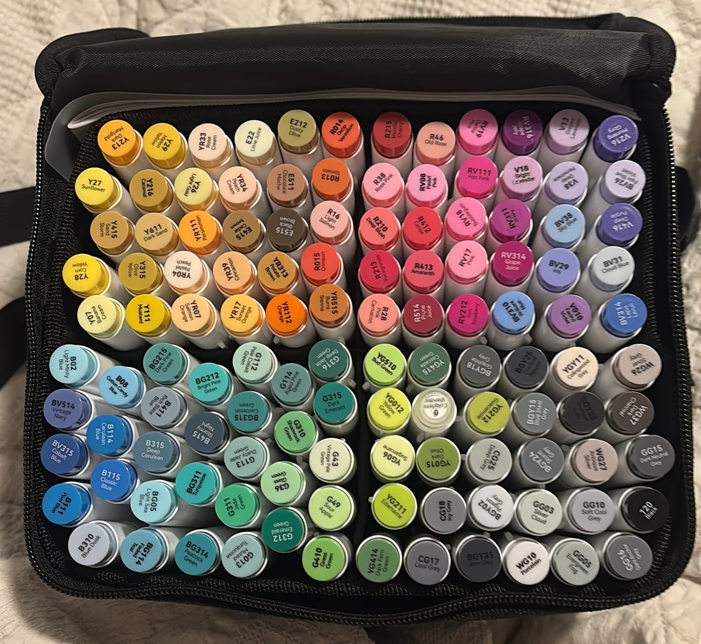 Customer photo review of Ohuhu Honolulu 120 Colors Dual Tips Alcohol Art Markers (New Color Codes)