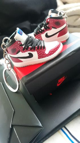Customer photo review of AJ1 Collection | Mini Sneakers Keychain