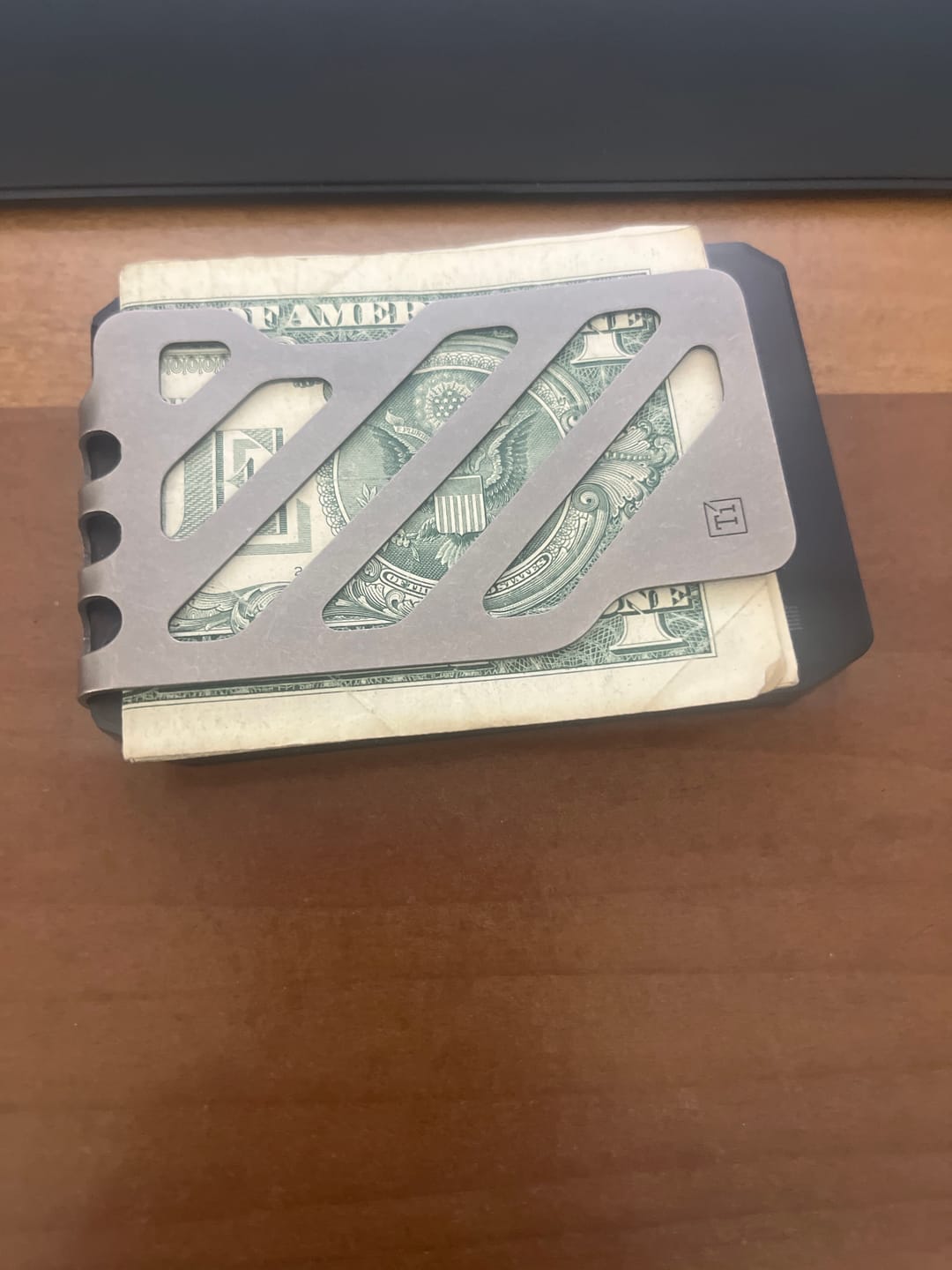 Customer photo review of SK1 Slide Kick Wallet with Titanium Money Clip