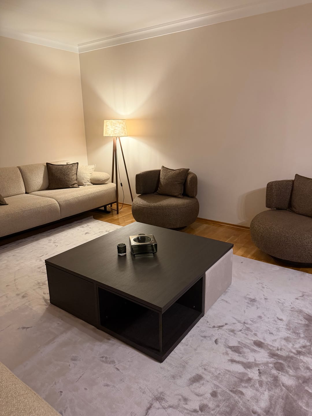 Customer photo review of Andrea Serisi Viskon Düz Renk Yüksek Kalite Sık Dokuma Oturma Odası Salon Modern Makine Halısı STONE
