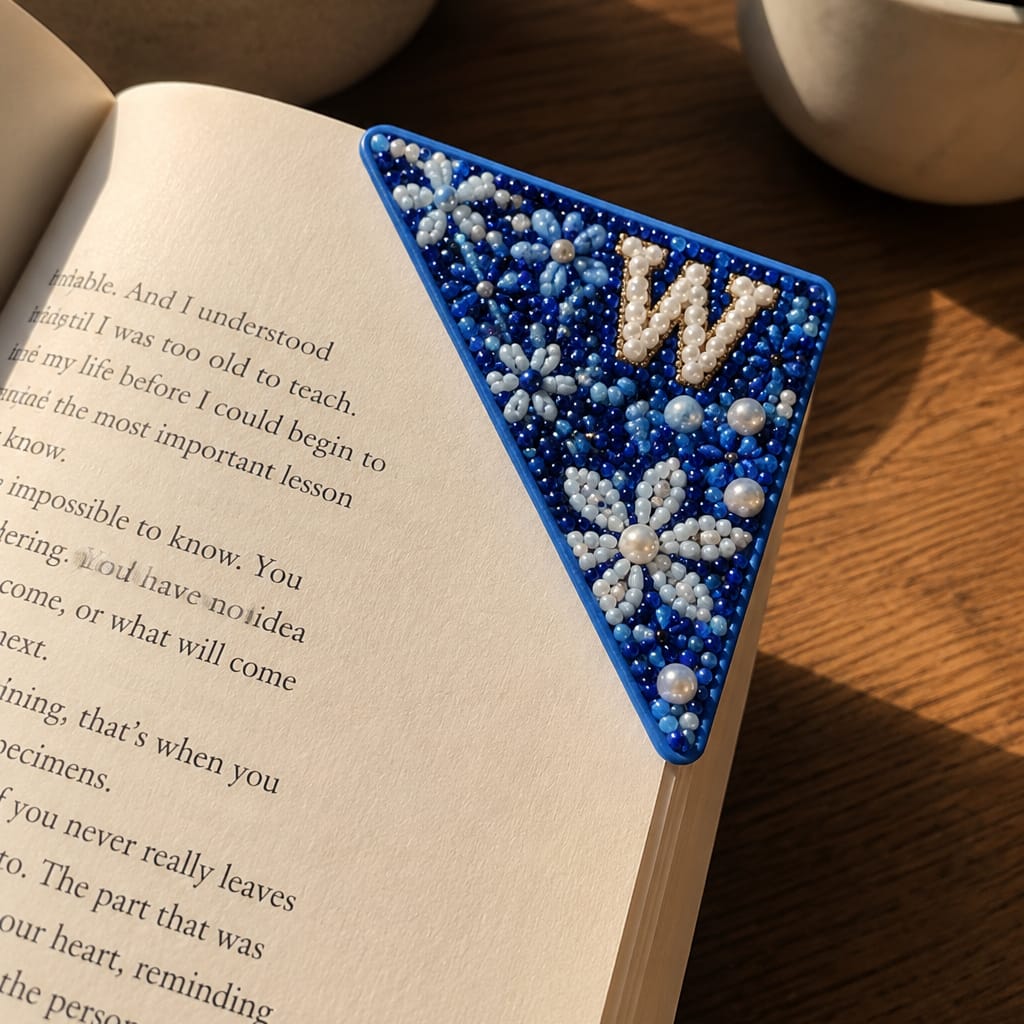 Customer photo review of Custom Name Four Seasons Personalized Initial Diamond Painting Corner Bookmark Kit Gift For Besties