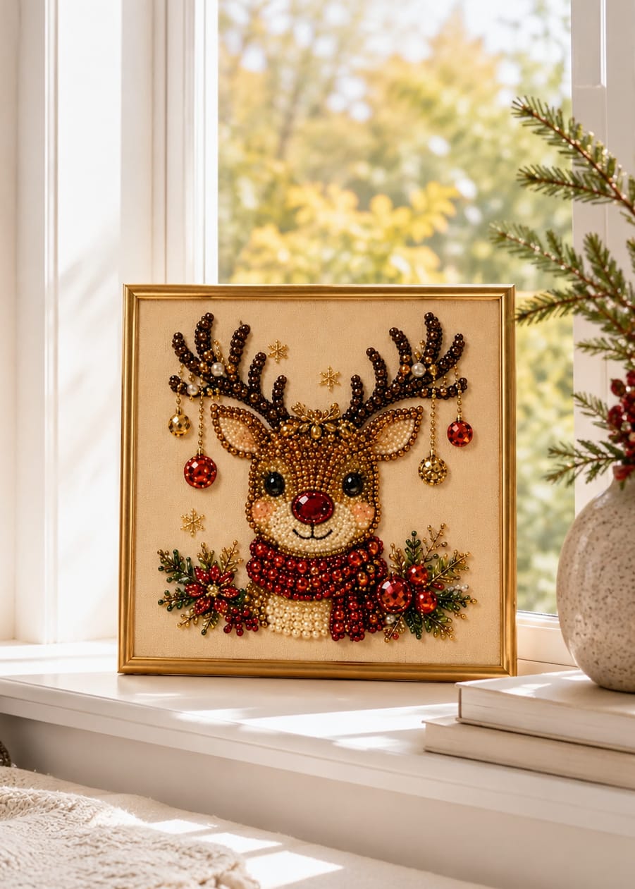 Customer photo review of Relaxing & Beginner-Friendly - DIY Christmas Pearl Diamond Painting Art Kit