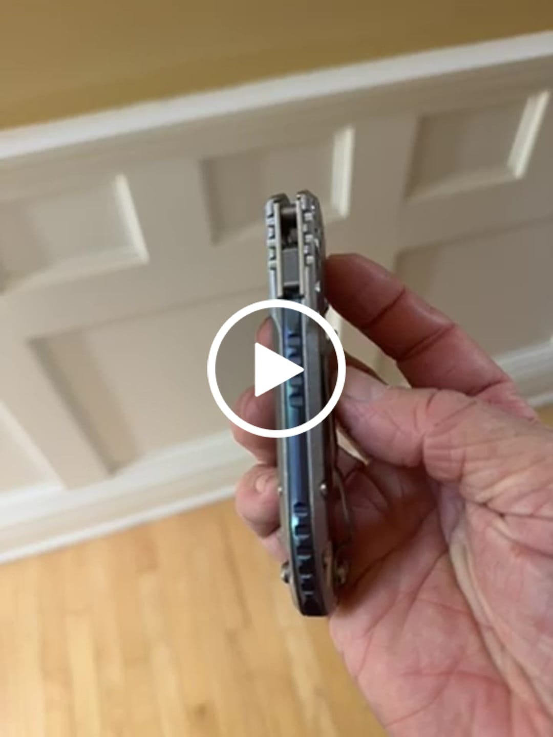 Customer video review of Microtech L.U.D.T. RAM-LOK 3.45" Marfione Select – Slab Titanium, M390MK Clip Point Stonewash, Blue Accent – Made in USA (1135RLS-10MS2)