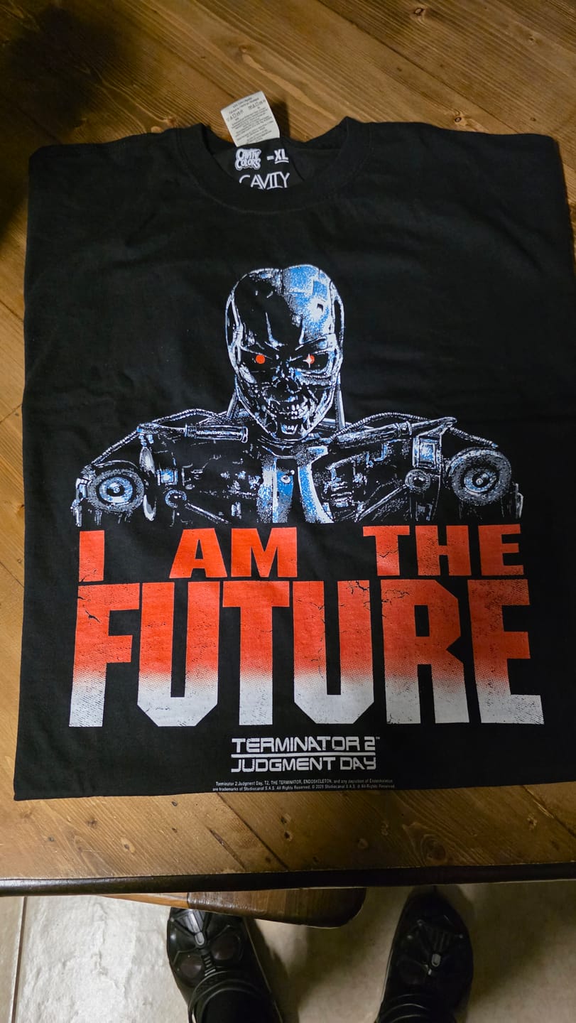 Customer photo review of T2: ENDOSKELETON PROMO - T-SHIRT