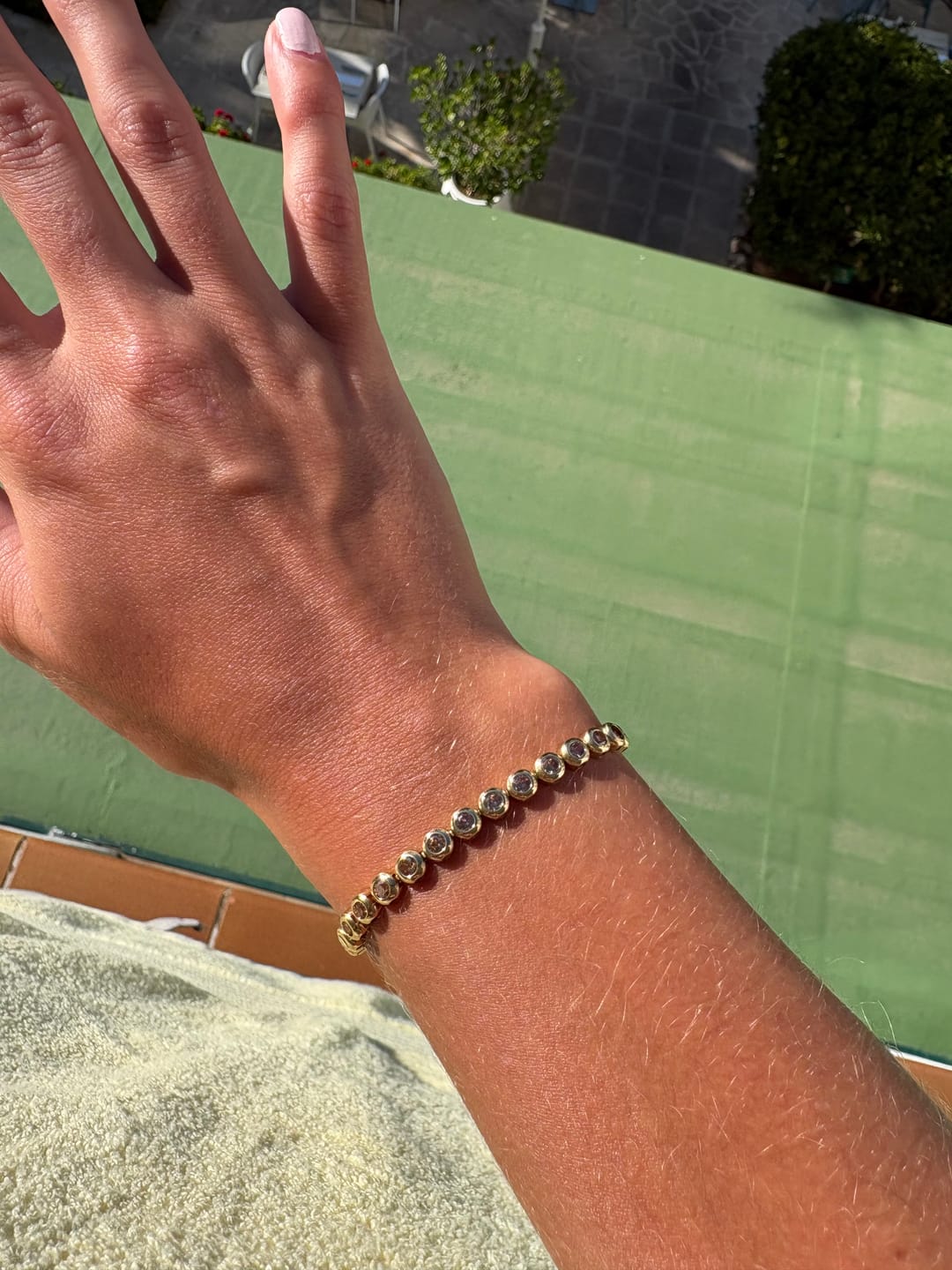 Customer photo review of Classic Bezel Tennis Bracelet Coffee