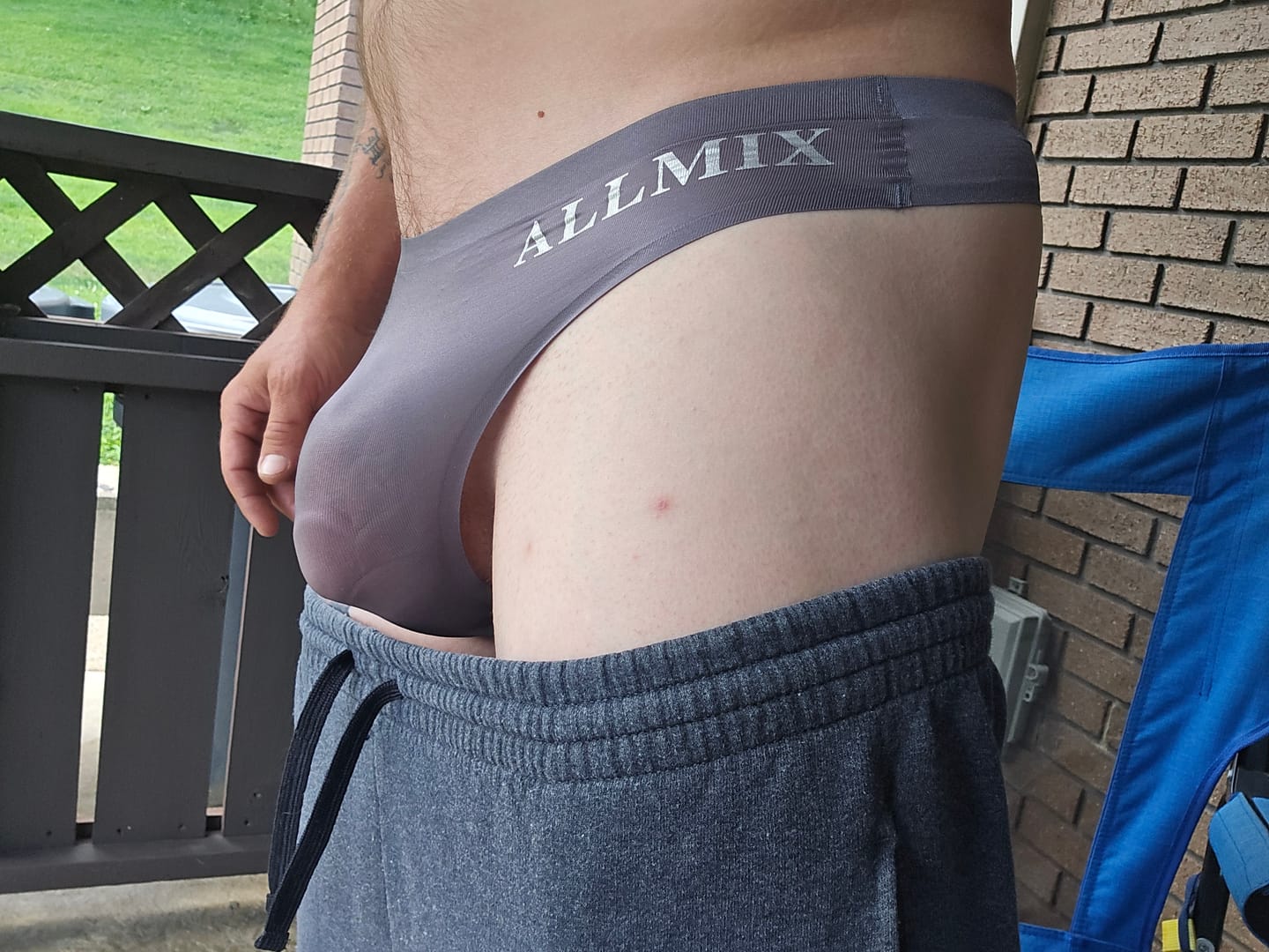 Customer photo review of 4 Pack ALLMIX Men's Sexy Seamless T-back Thongs