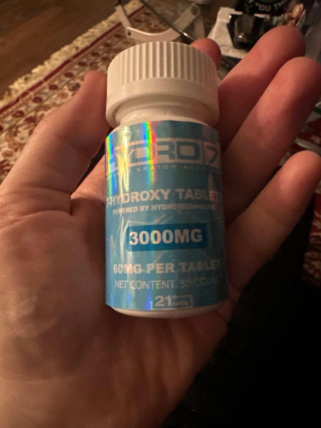Customer photo review of 7-Hydroxy Tablets - 60MG (50 Count) 3000MG