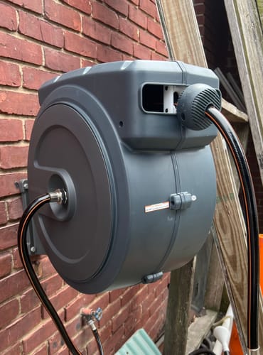 Customer photo review of Retractable Garden Hose Reel-5/8in-90ft