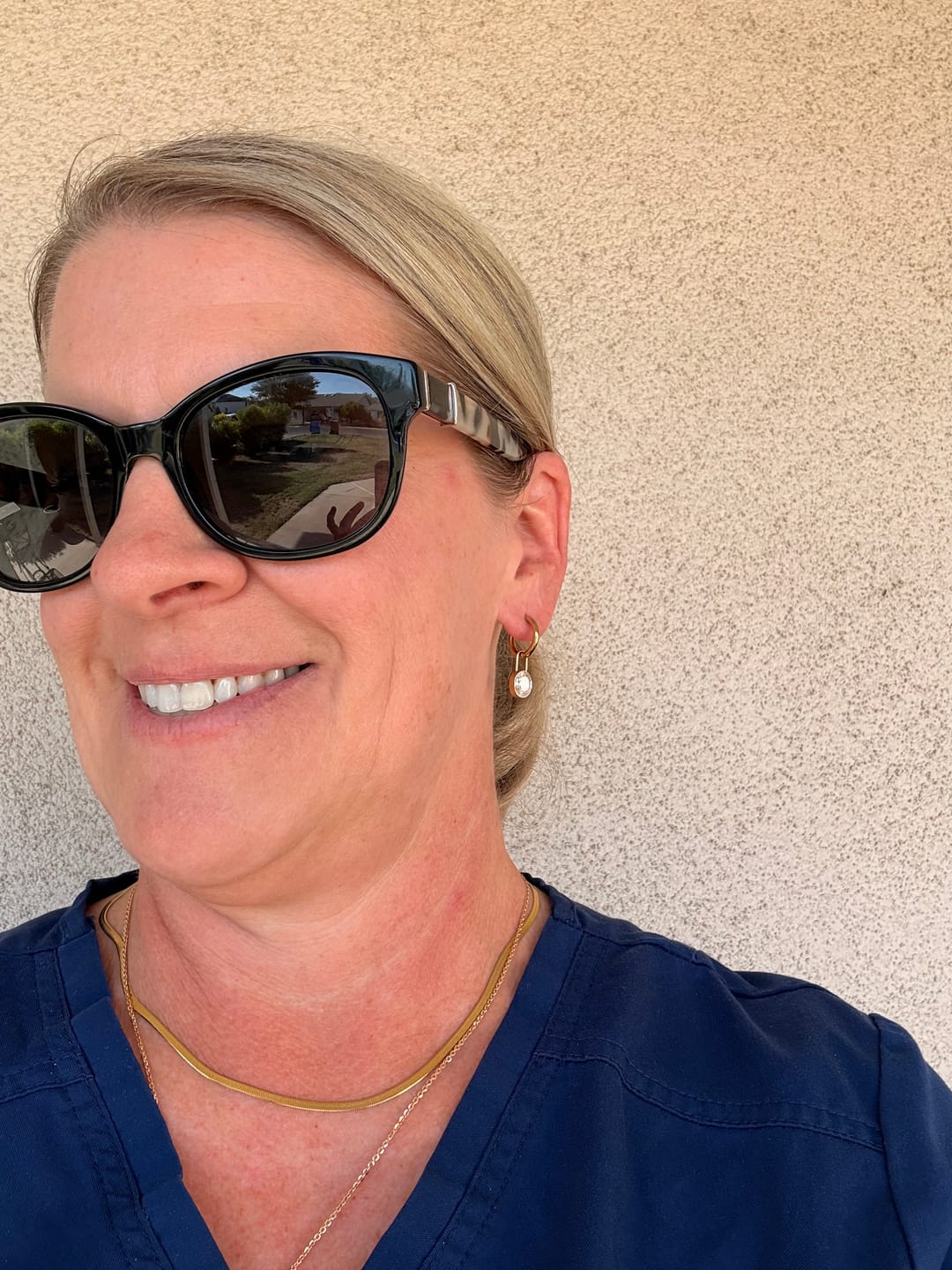 Customer photo review of Diamond Lock Earrings