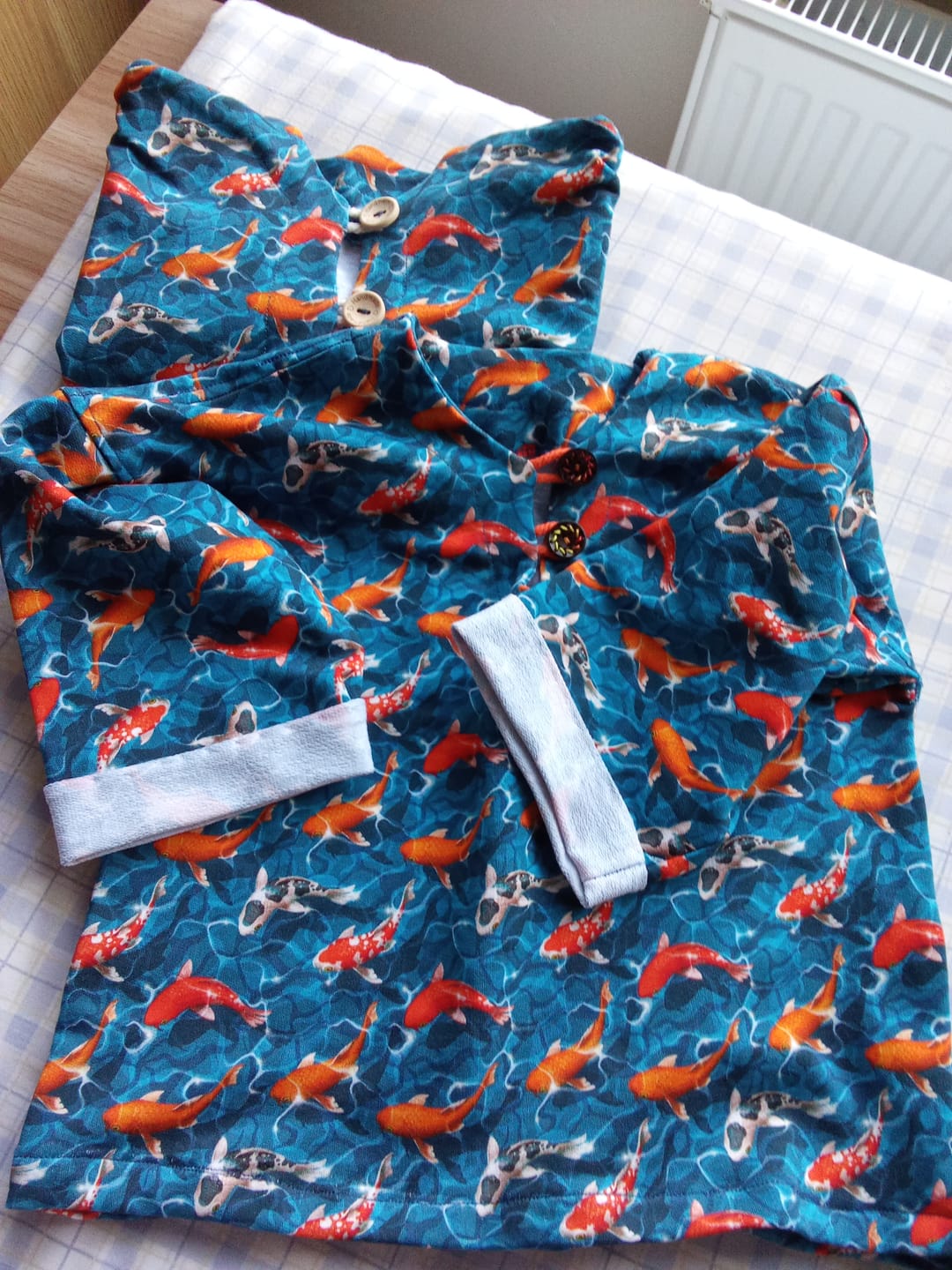 Customer photo review of Koi Fish French Terry Fabric