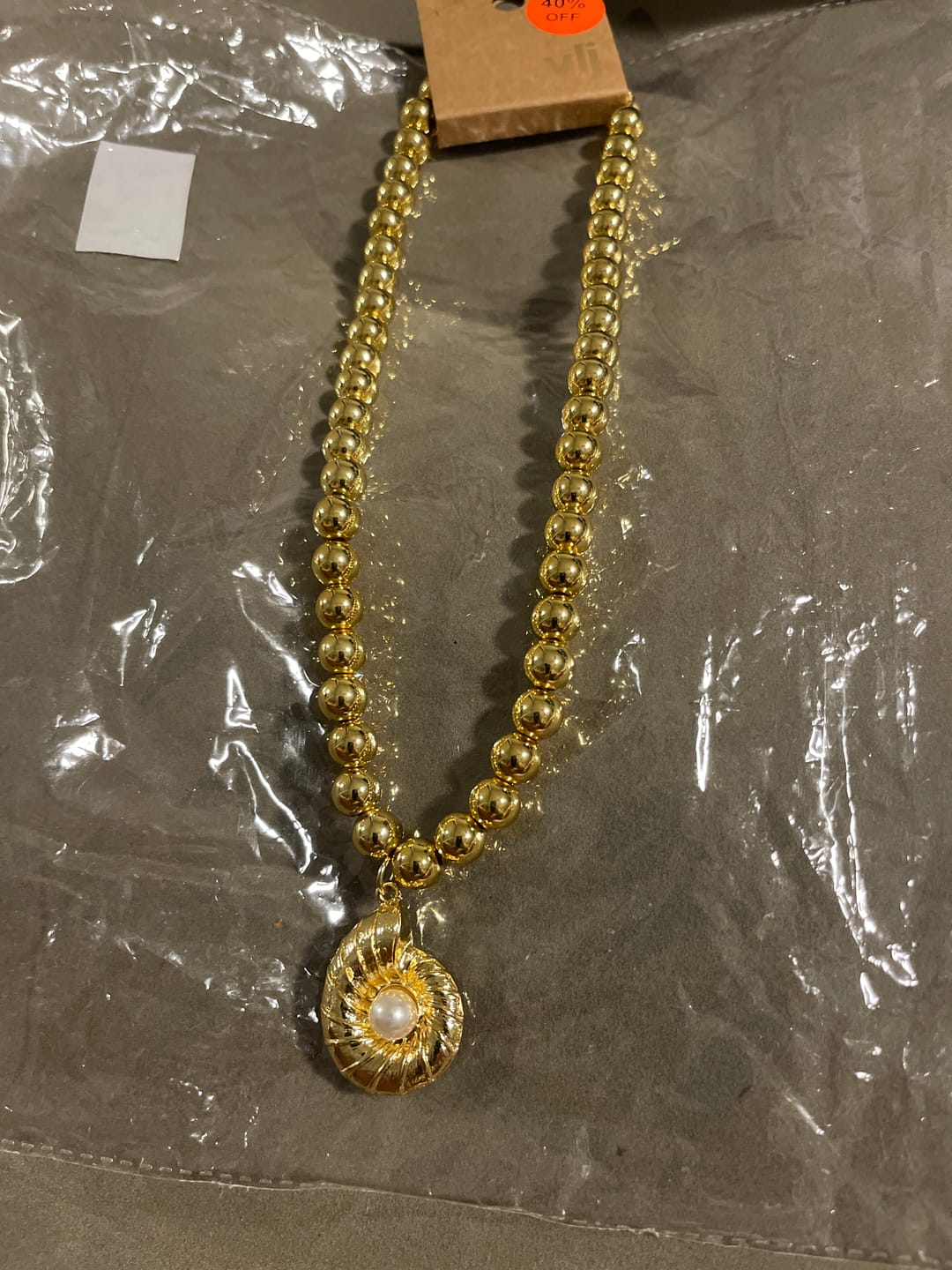 Customer photo review of 16K Plated Brooke Necklace
