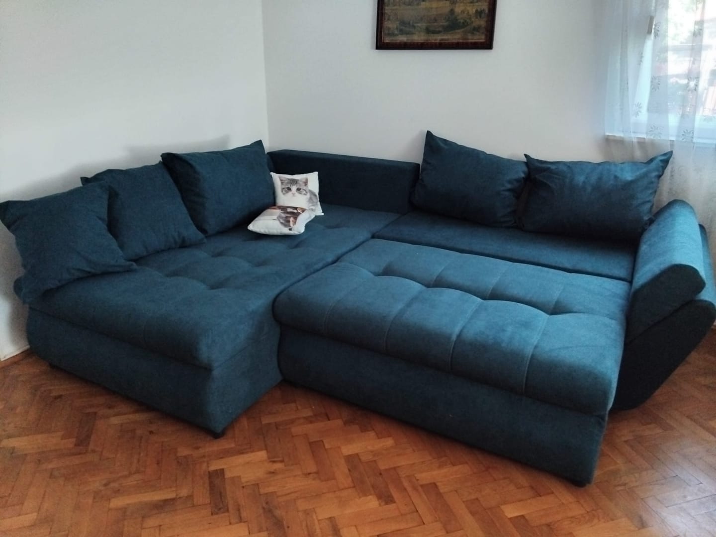 Customer photo review of Colțar extensibil dumonde cu ladă de depozitare Loana Enjoy Petrol 270x185 cm