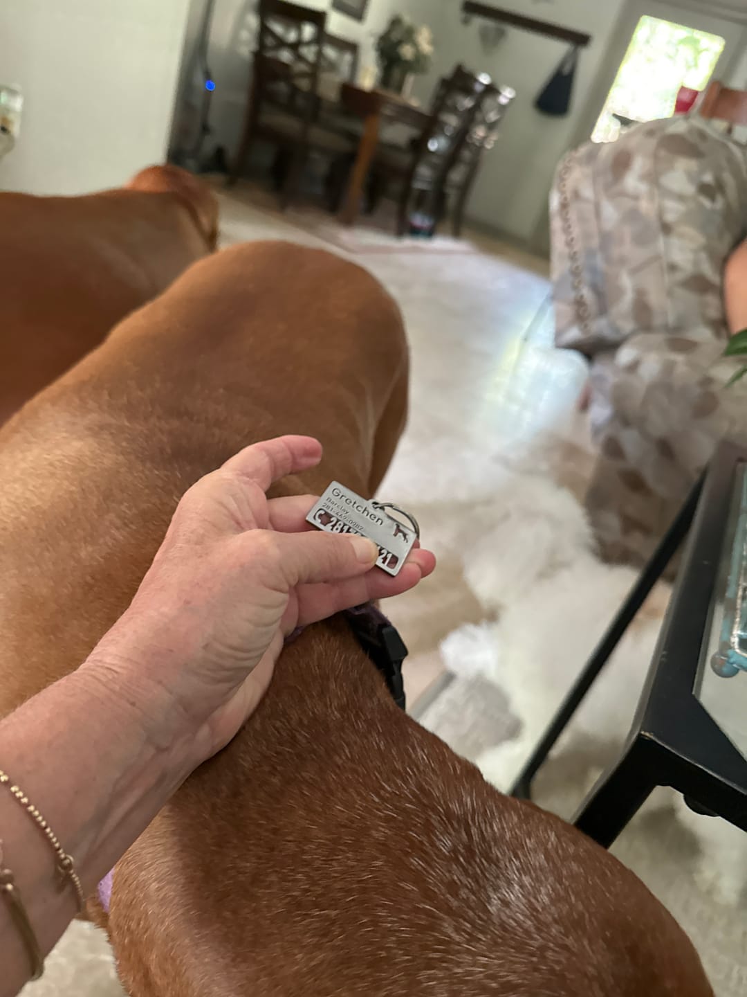 Customer photo review of Hollow-carved Dog ID Tags