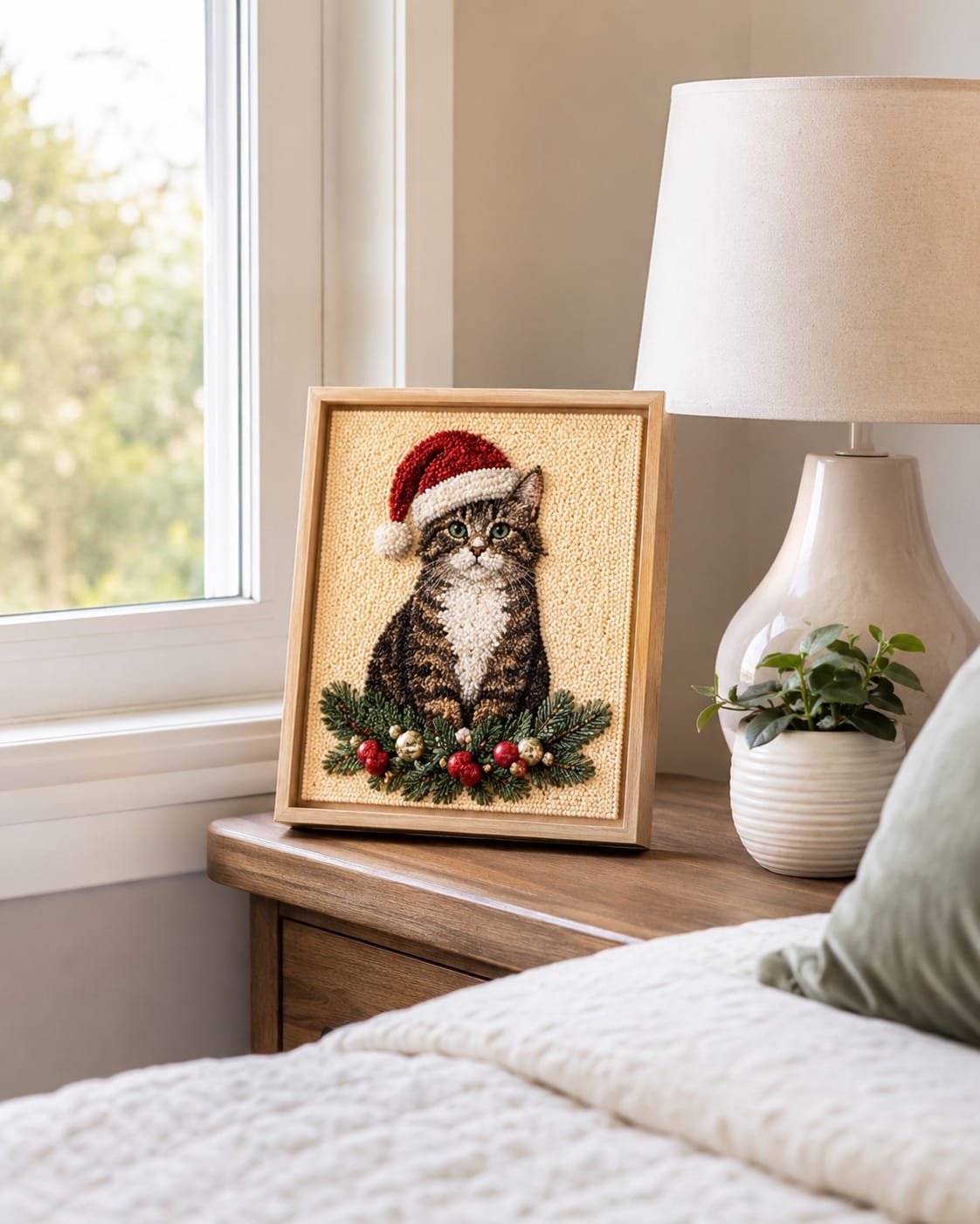 Customer photo review of Custom Christmas Pet Pearl Bead Portrait Perfect Gift For Pet Lovers