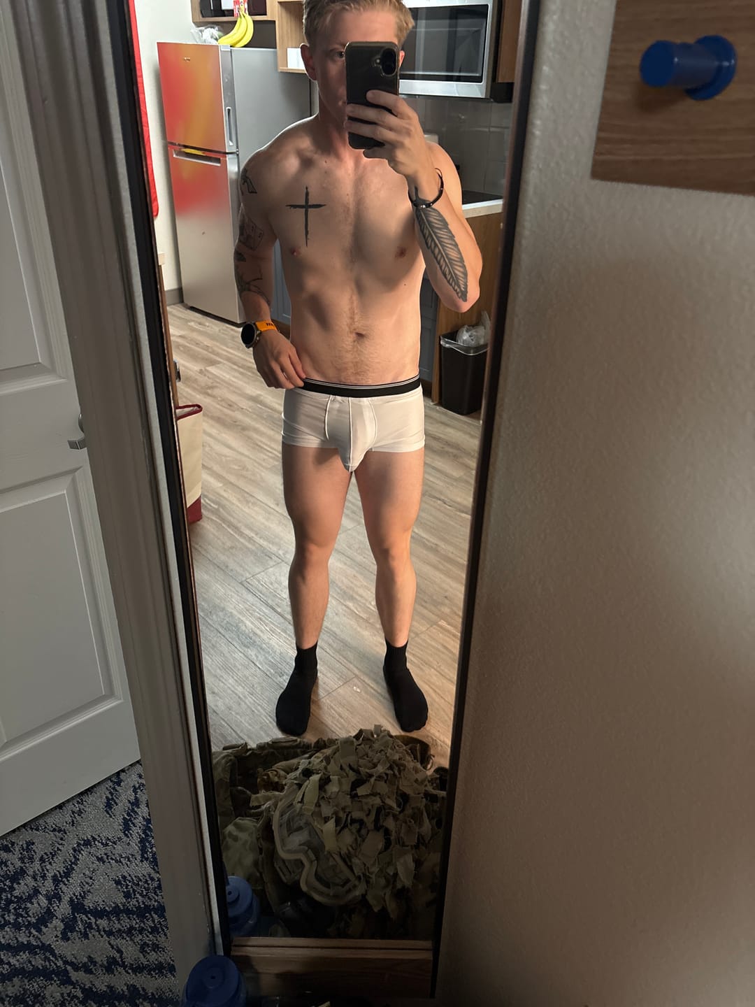 Customer photo review of 3 Pack Men's Mid-Rise Separation Breathable Elastic Trunks
