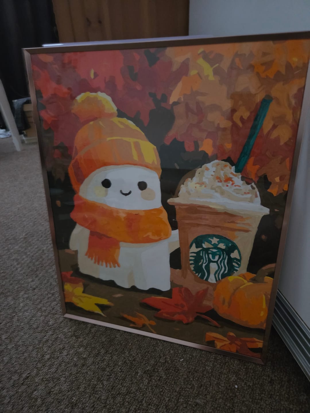 Customer photo review of Pumpkin spice ghost | Paint by Number