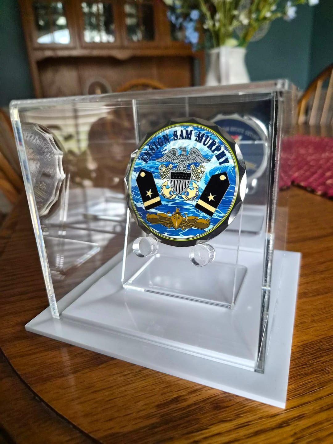 Customer photo review of Versatile Acrylic Display Cases with Double Sheet Base with Mirror Case