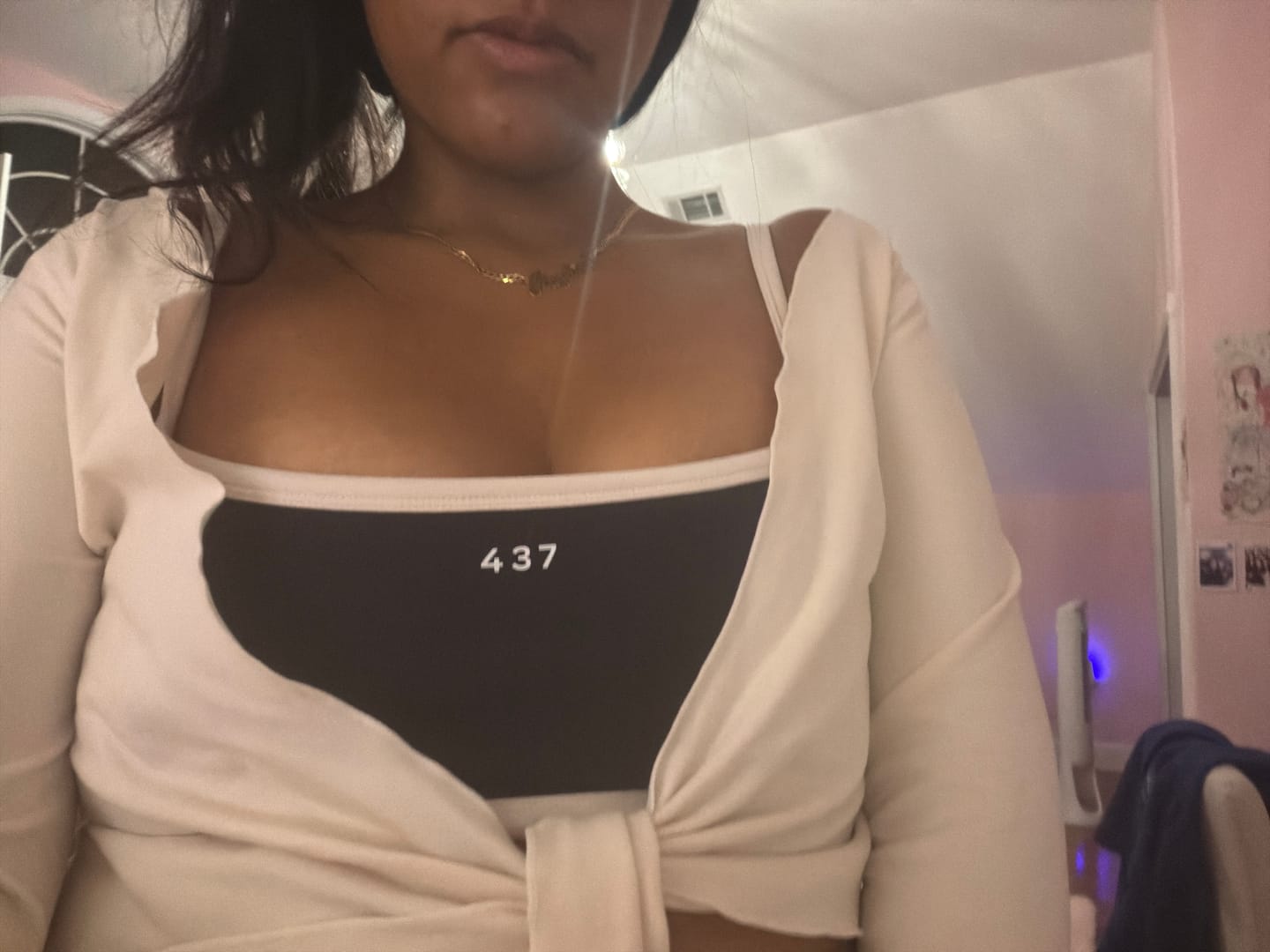 Customer photo review of The Micro Bra Black & Cream