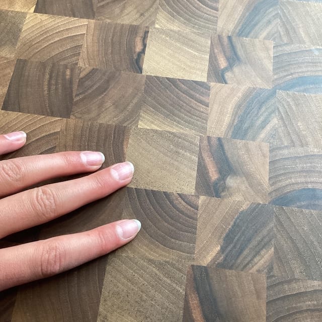 Customer photo review of Personalized Double-sided Walnut  End Grain Cutting Board
