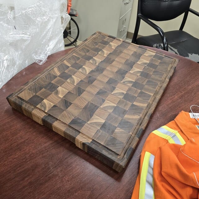 Customer photo review of Personalized Walnut  End Grain Cutting Board