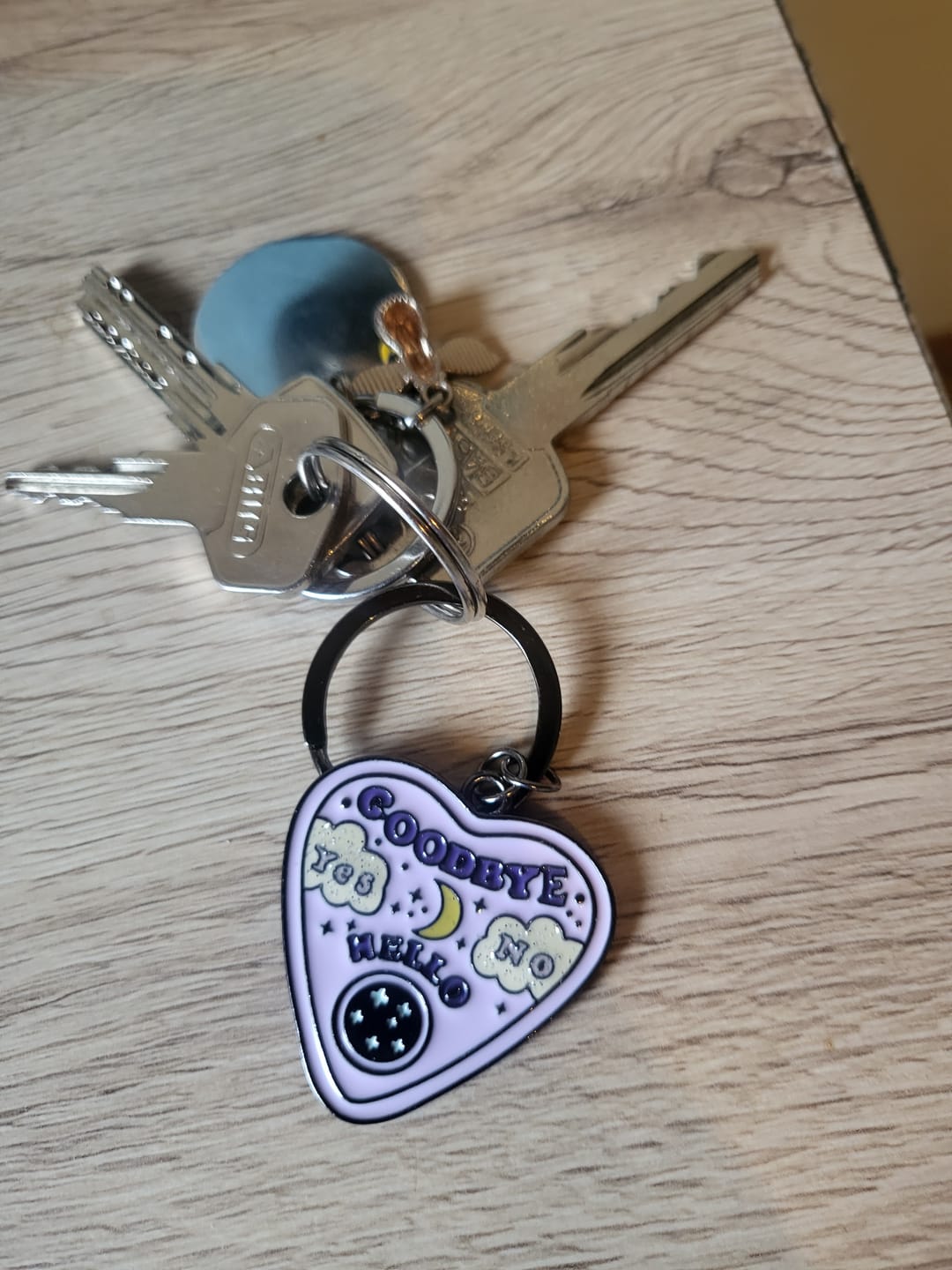 Customer photo review of Planchette-Schlüsselanhänger in Pastell mit Mond und Sternen