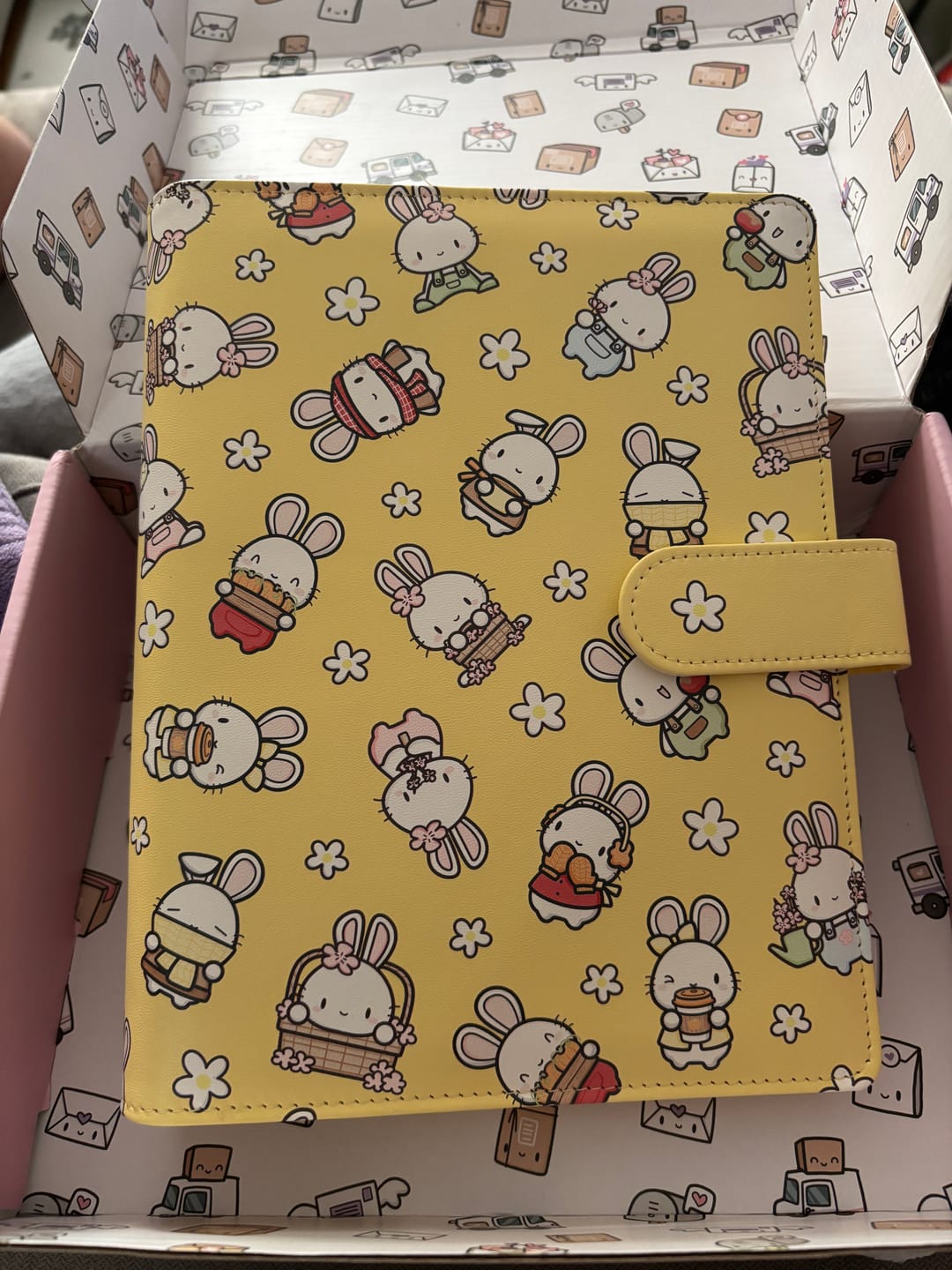 Customer photo review of Vegan Leather Binder/Planner - Cute Bunnies