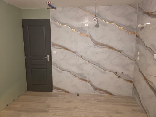Customer photo review of Baguette 90 d'angle aluminium intérieur pvc/spc/feuille de pierre