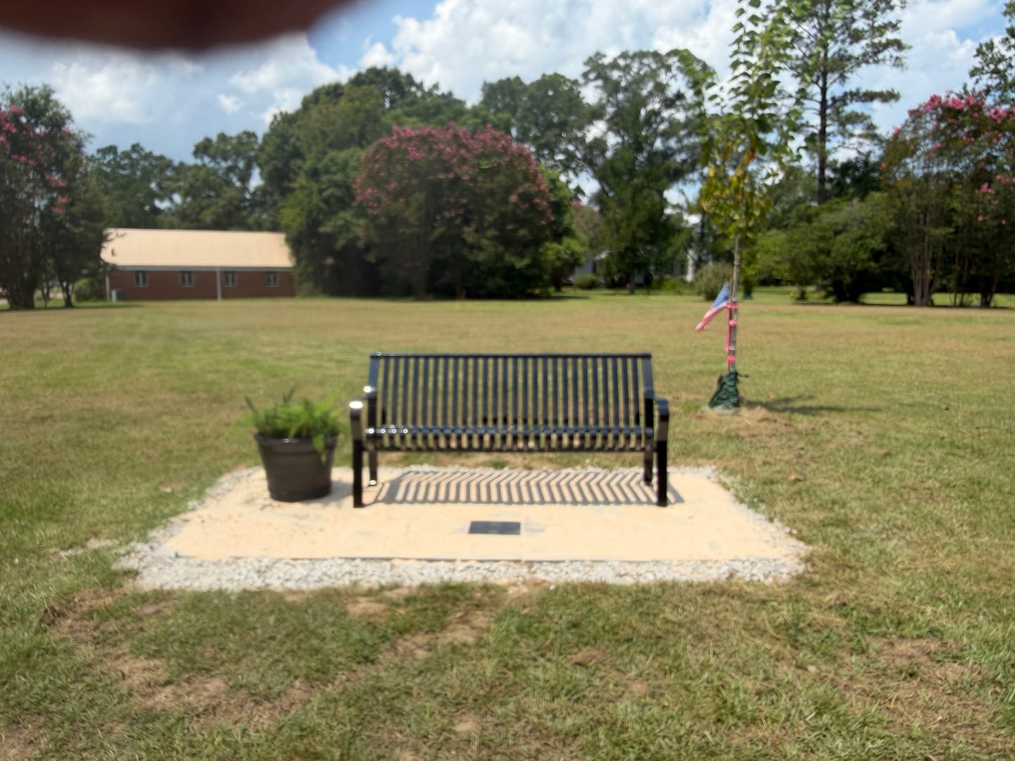 Customer photo review of Courtyard Commercial 6ft Slatted Steel Park Bench With Back – Powder Coated, Quick Ship