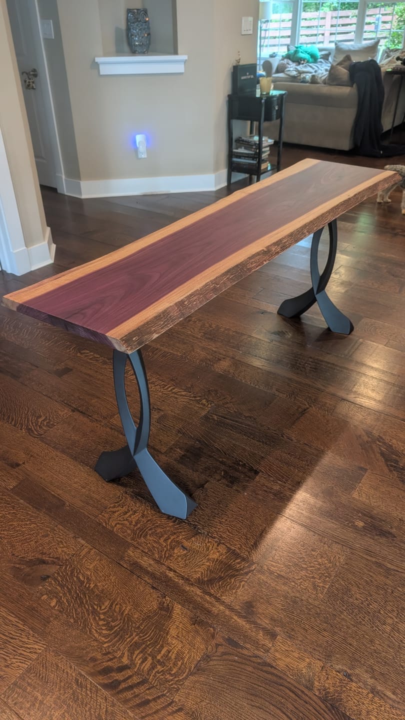 Customer photo review of Console Table Legs 207 Curva 28" H Metal Furniture for Modern Custom Style